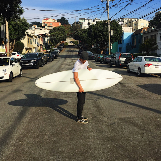 Custom surfboard hand shaped by shaper Shea Somma in San Francisco California