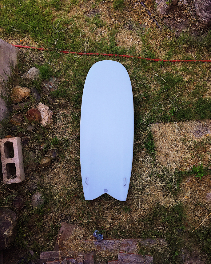 Custom mini simmons style surfboard by shaper Shea Somma of Central California.