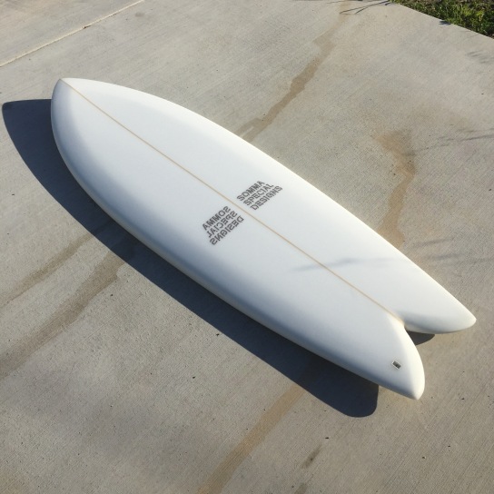 Classic fish hand shaped custom surfboard by shaper Shea Somma of San Luis Obispo California