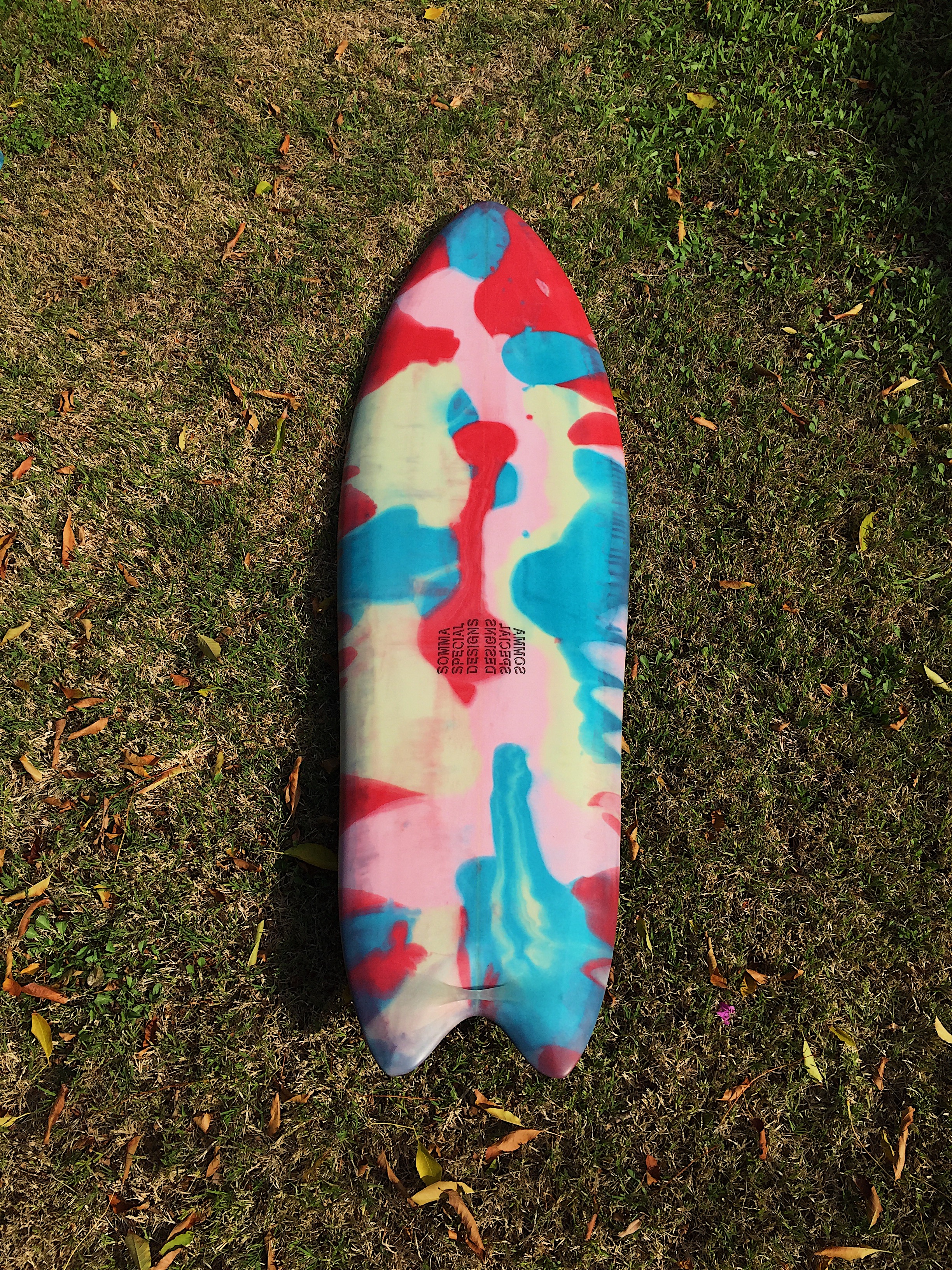 Hand shaped custom fish surfboard by Shea Somma, central coast shaper based in San Luis Obispo California
