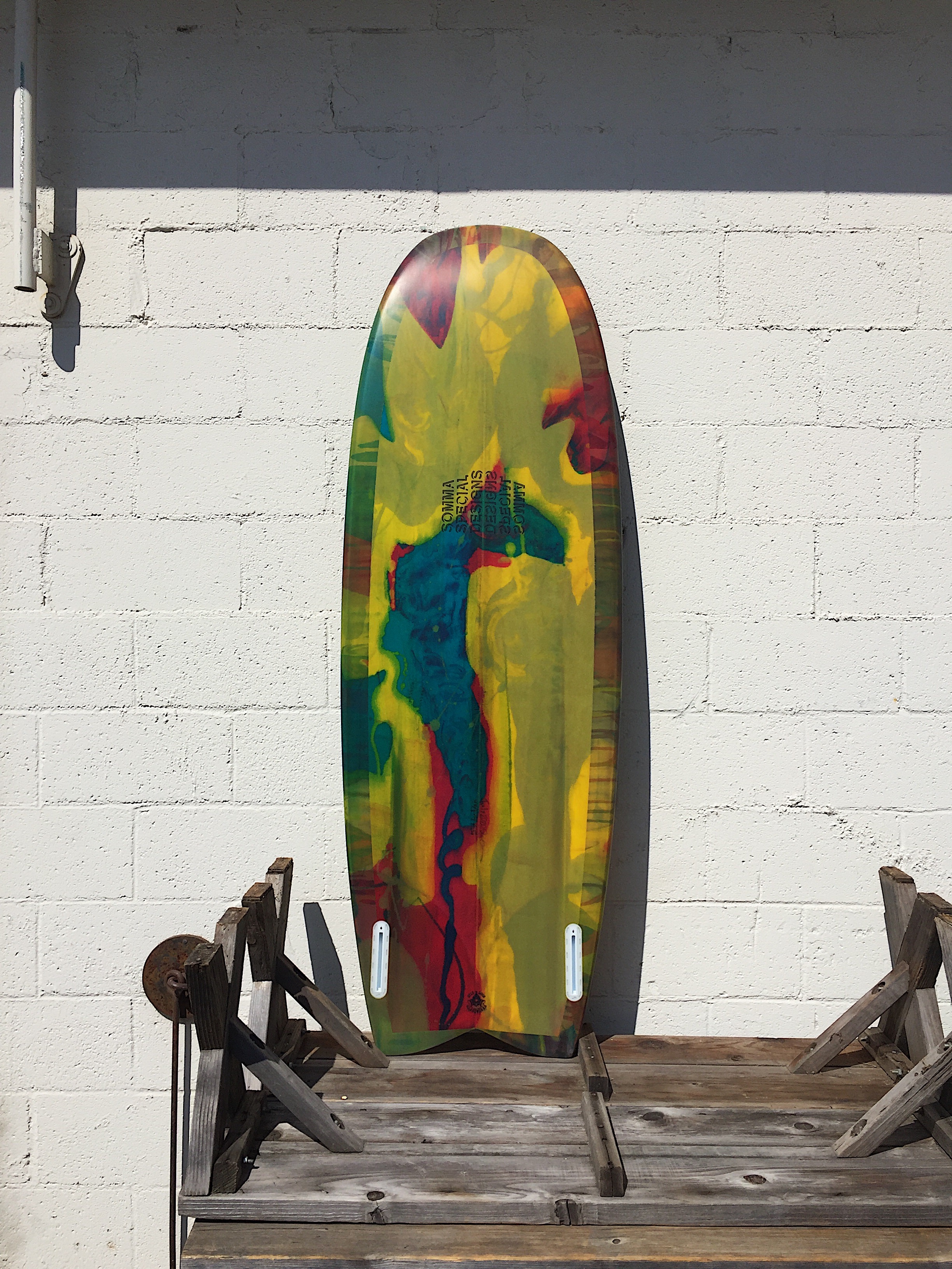 Custom mini simmons surfboard by shaper Shea Somma of San Luis Obispo California Custom surfboard