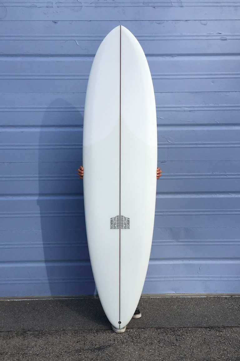 Judah top side custom surfboard by shaper Shea Somma, Somma Special Designs, San Luis Obispo California.